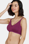 Zivame Beautiful Basics Double Layered Non Wired 3/4th Coverage T-Shirt Bra - Raspberry Radiance — thumbnail 4